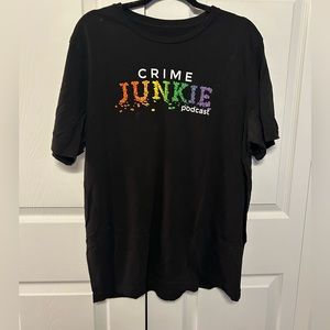 Crime Junkie original logo Pride T-shirt Unisex Sz XL